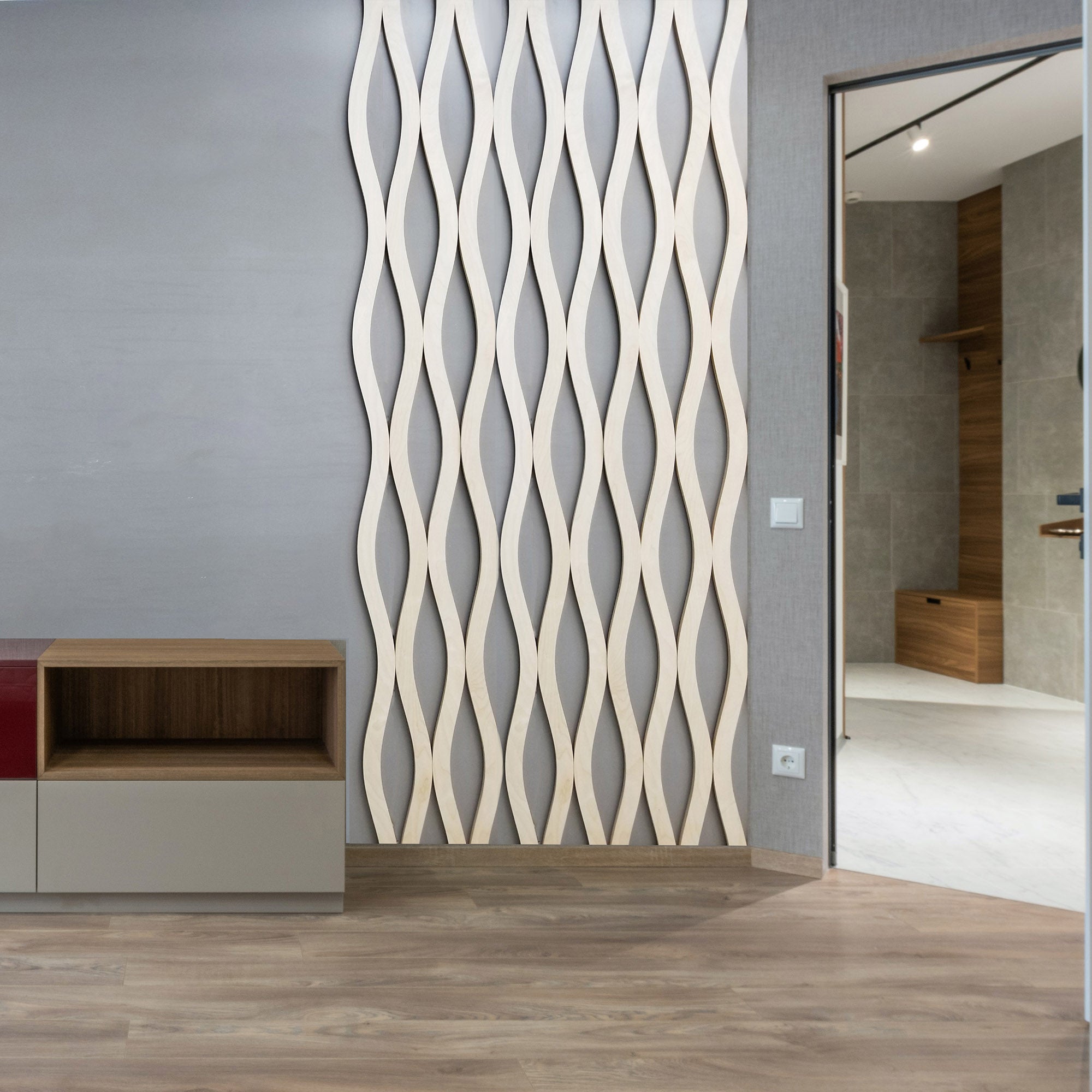 Sea Wave Wall Panel, Wood Panel, and Curvy Wood Slat CraftivaArt